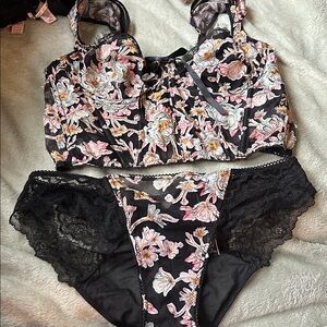 Women's Floral Lingerie Set